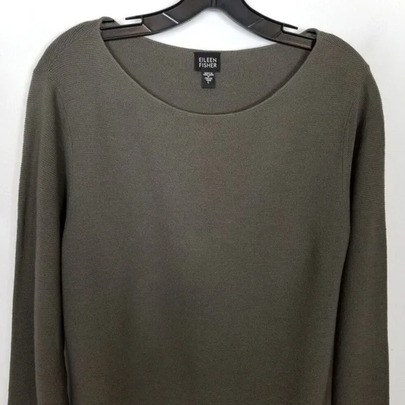 Eileen Fisher Brown Taupe Wool Sweater Size Large EUC - Picture 1 of 5